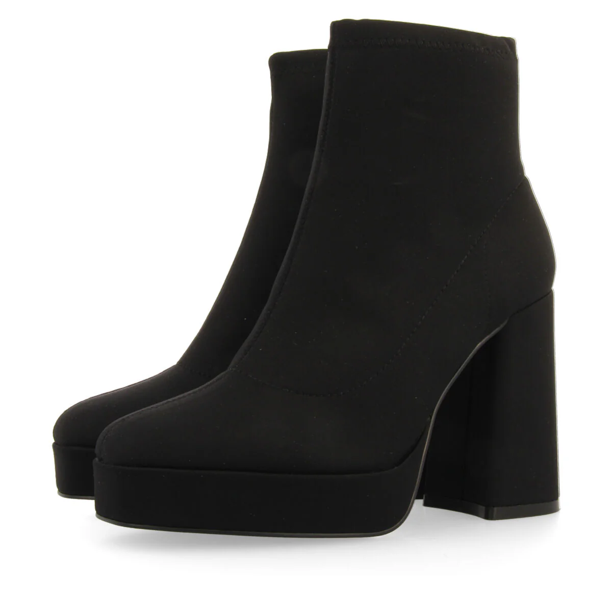 Turenki women's black ankle boots with wide heels and platforms - Image 3