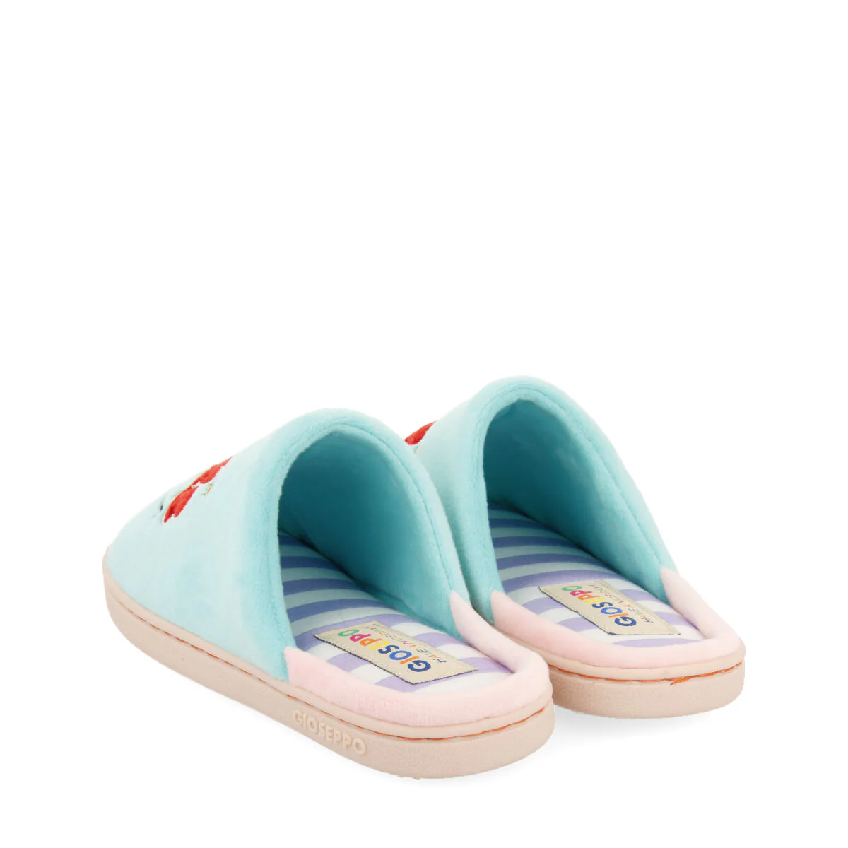 Turriff children's mint green backless slippers with smile text - Image 2