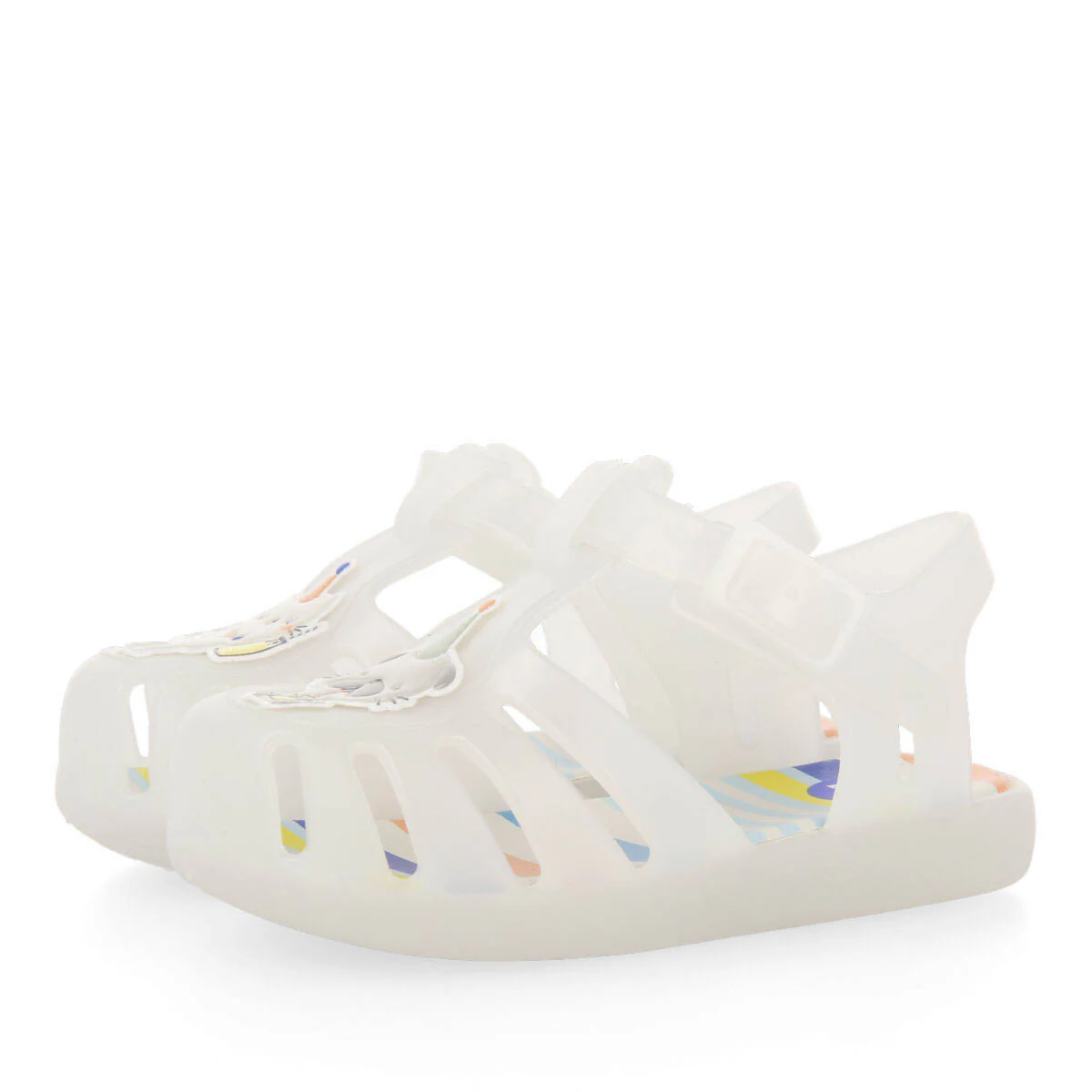 Uarini babies white jelly shoes with kitten anduppy design - Image 2