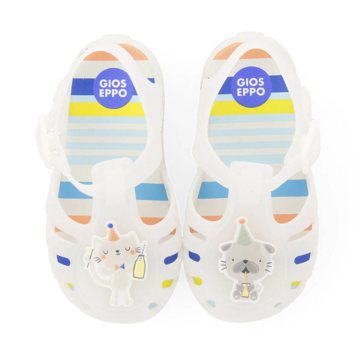 Uarini babies white jelly shoes with kitten anduppy design - Image 4