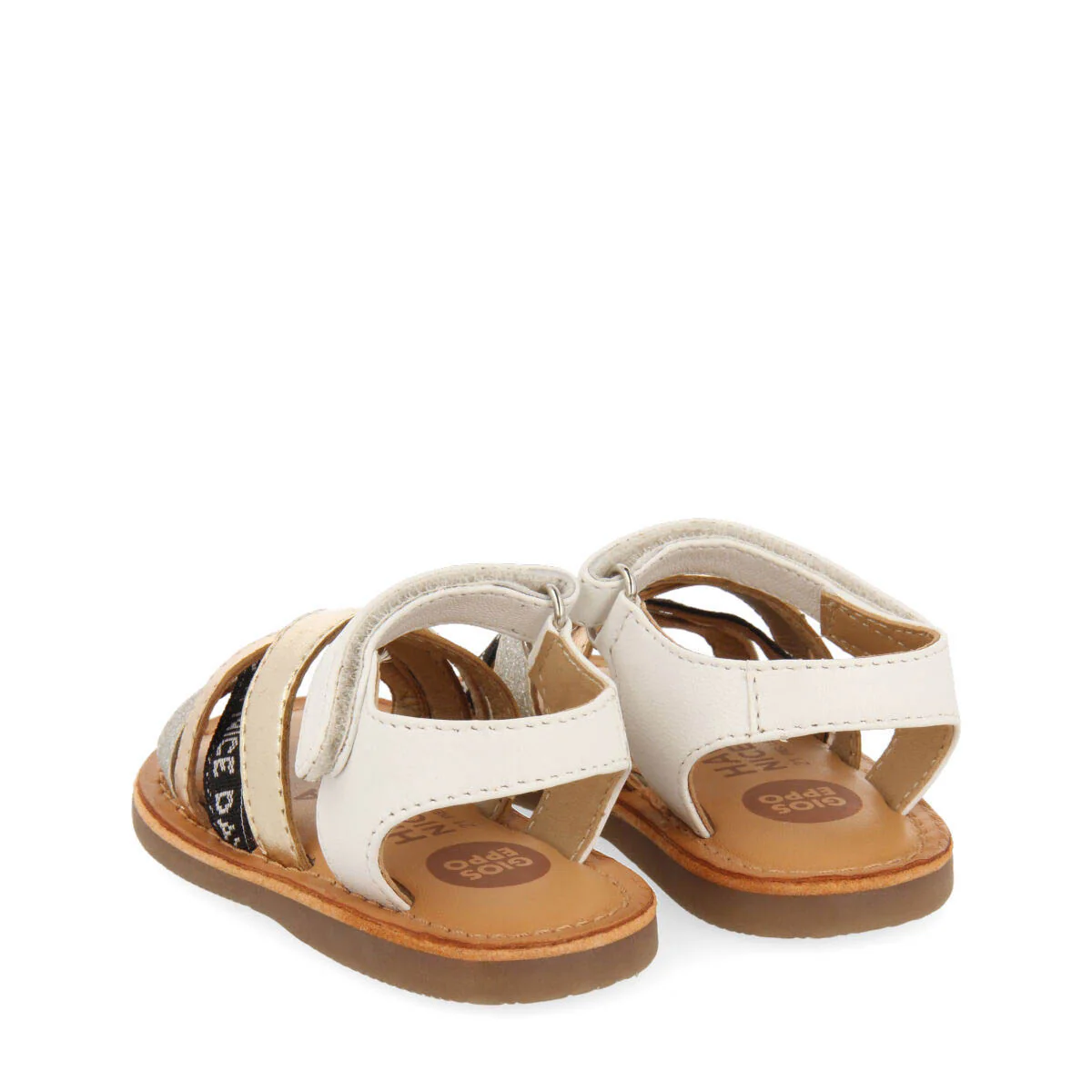 Ucayali girls leather sandals with glitter and logos - Image 4