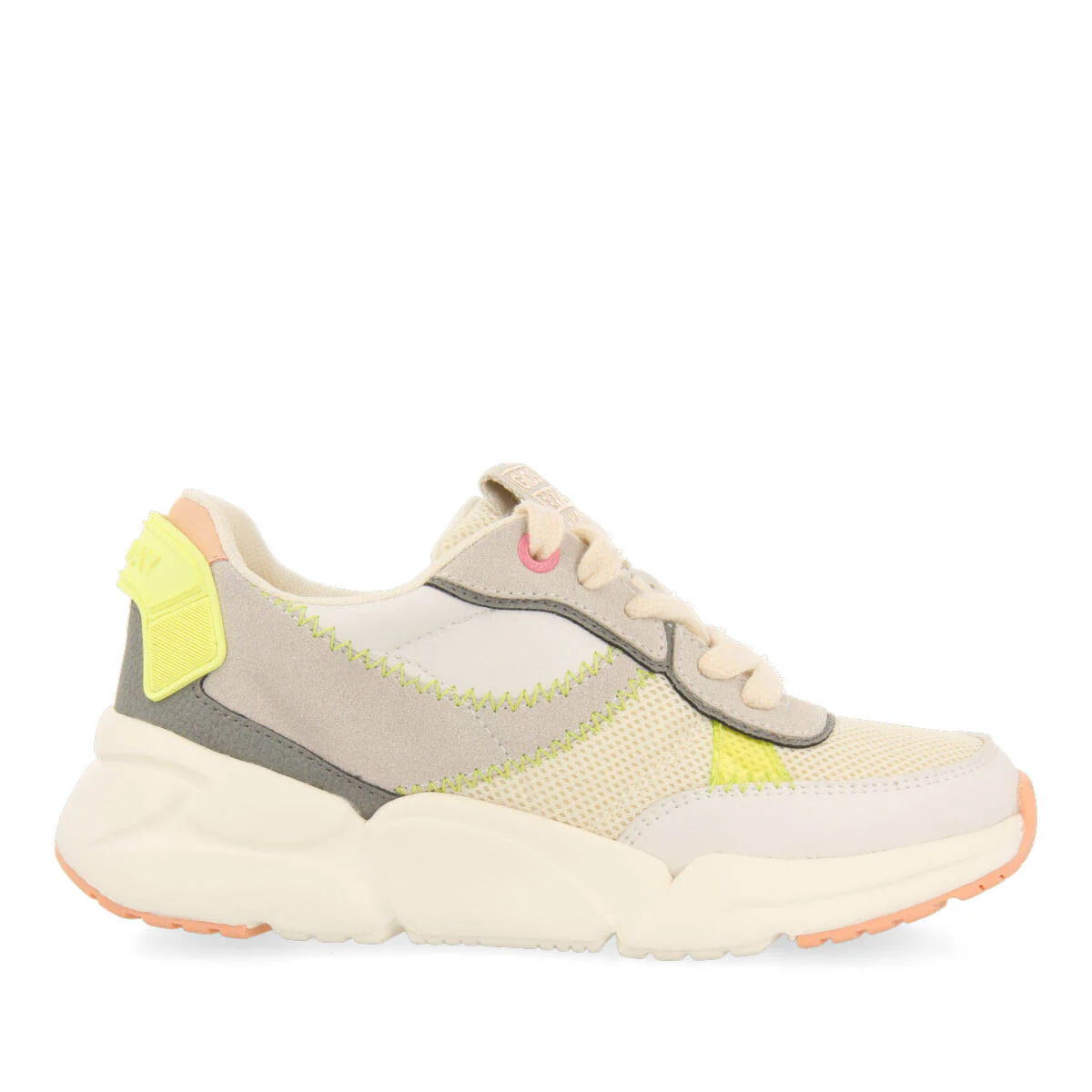 Uracoa girls white mesh sneakers with colourful details