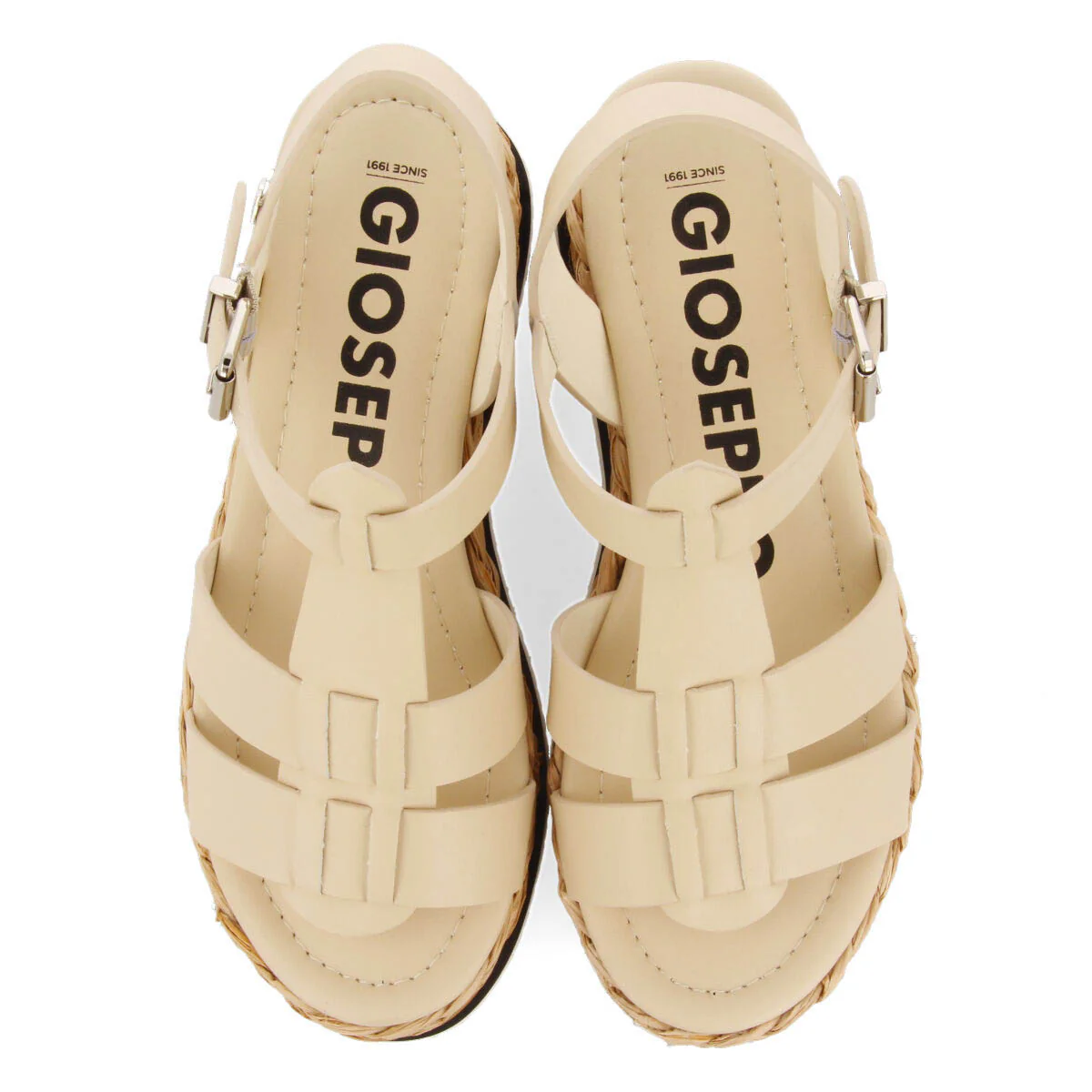 Vaumas women's off-white multi-strap sandals with platforms - Image 4