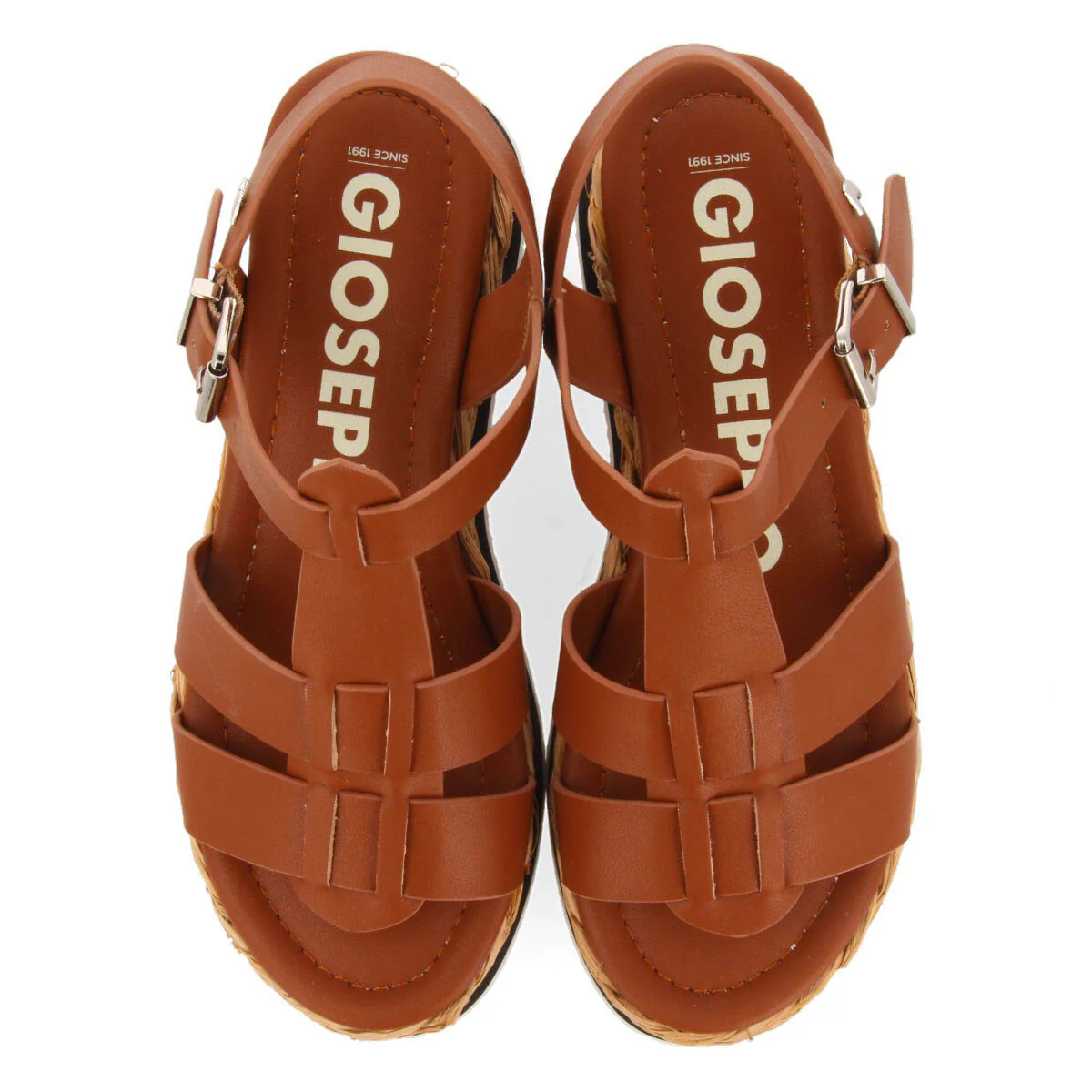 Vaumas women's tan multi-strap sandals with platforms - Image 3