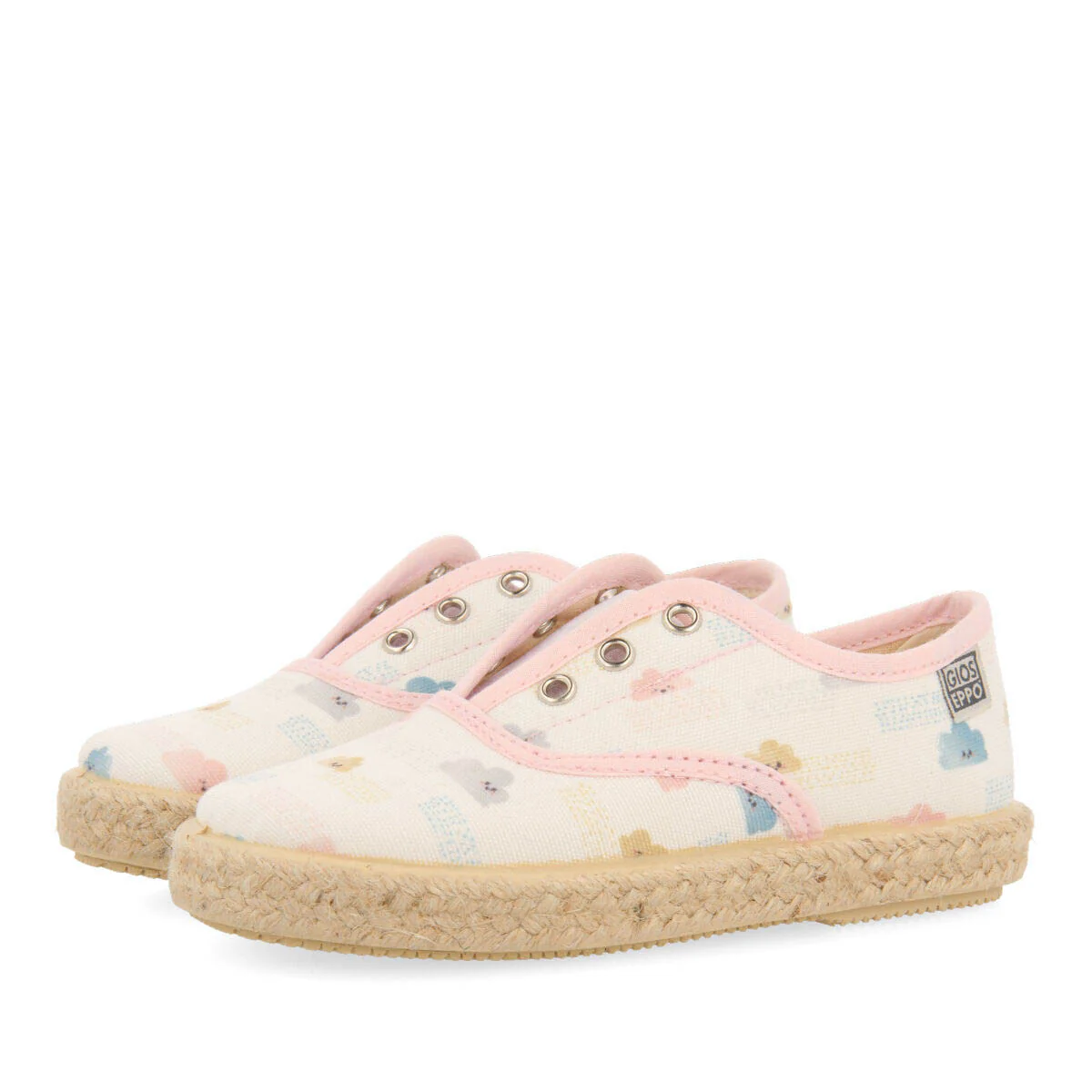 Verlin babies white espadrilles with a multicolouredrint - Image 2
