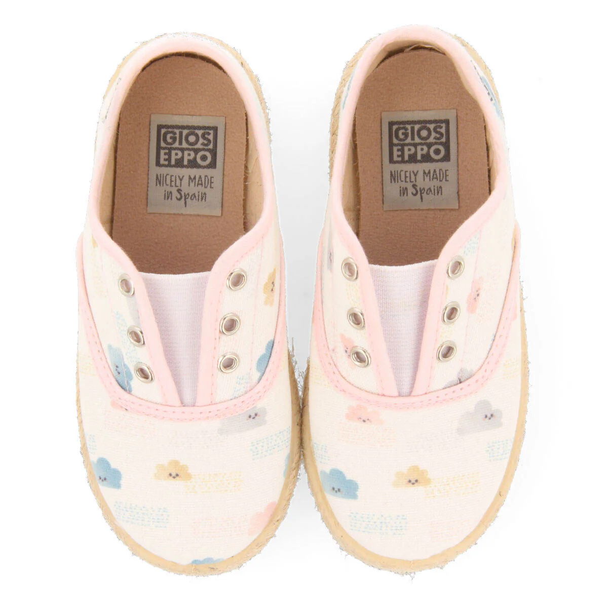 Verlin babies white espadrilles with a multicolouredrint - Image 3