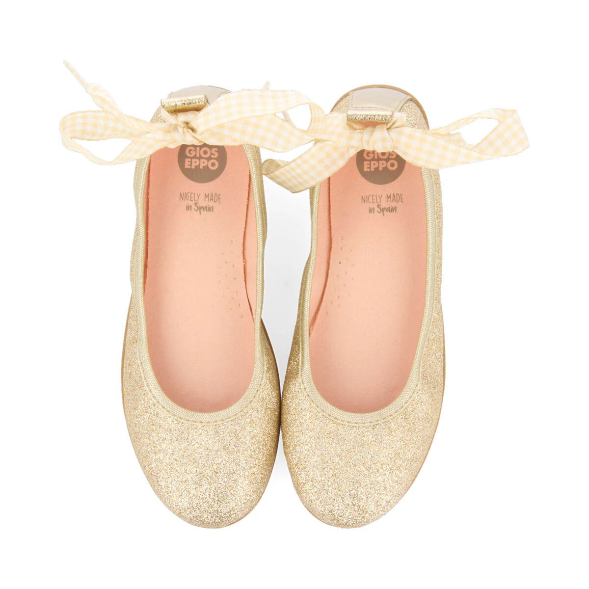 Vermeix girls glittery gold ballet flats - Image 3