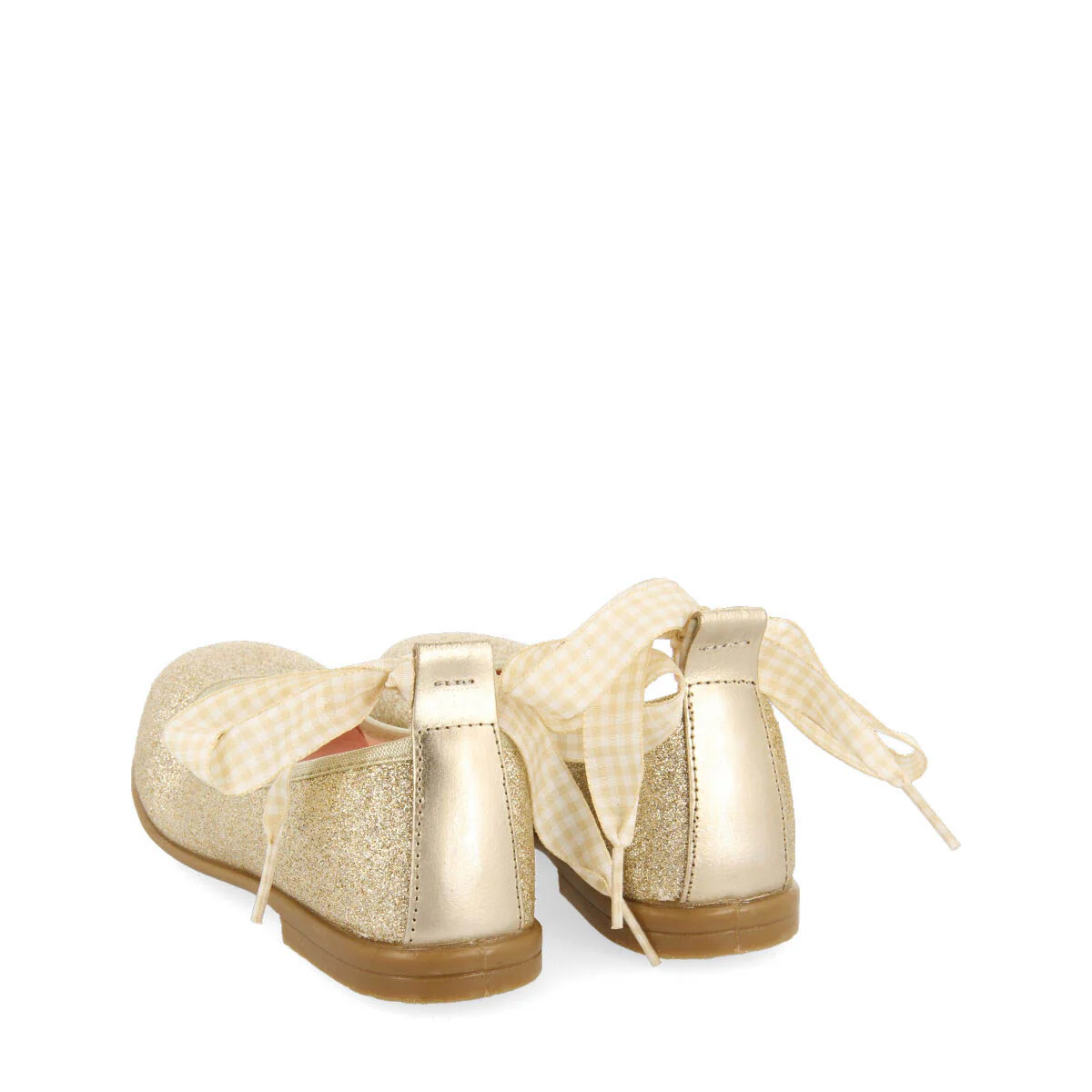 Vermeix girls glittery gold ballet flats - Image 4