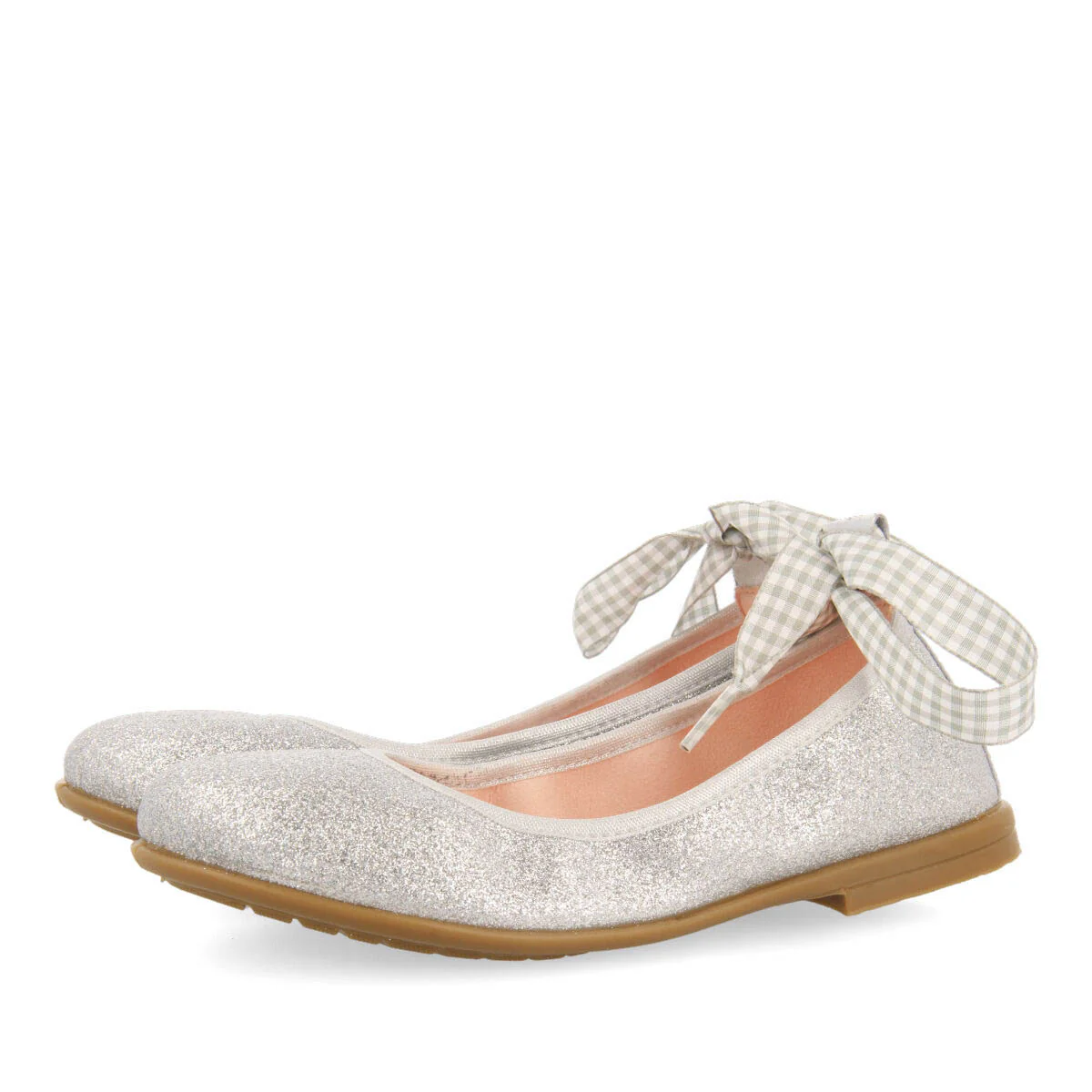 Vermeix girls glittery silver ballet flats - Image 2