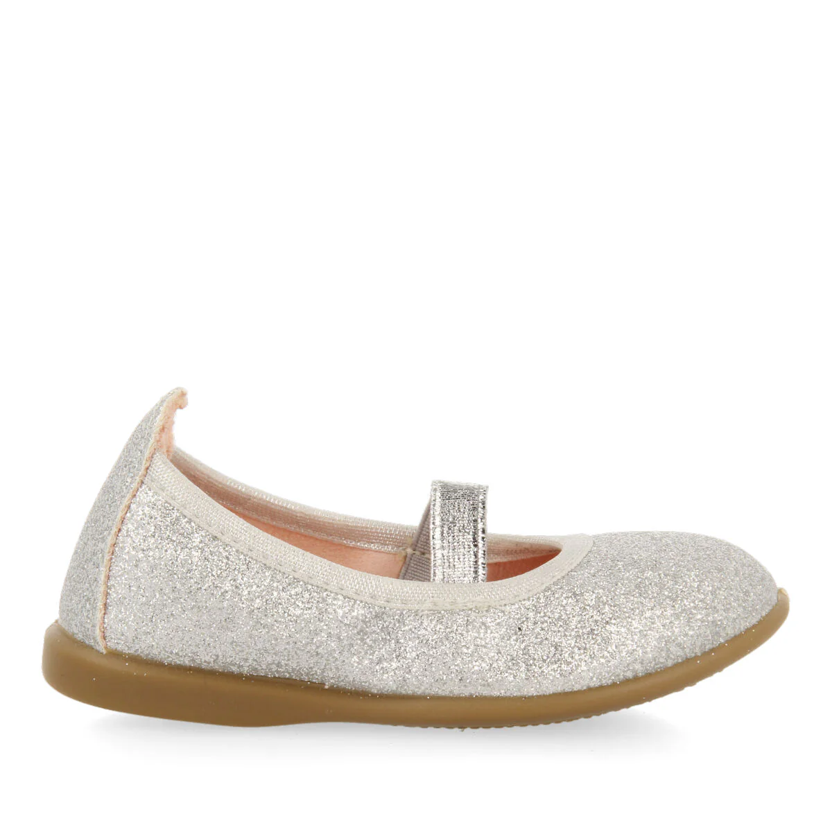Villette girls glittery silver ballet flats