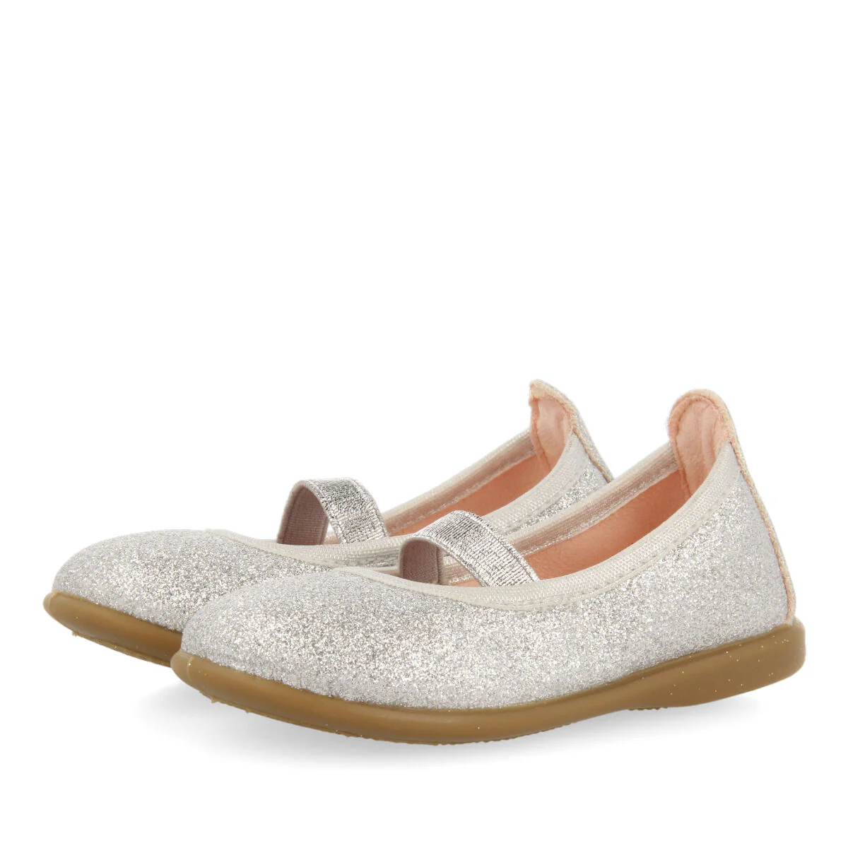 Villette girls glittery silver ballet flats - Image 2