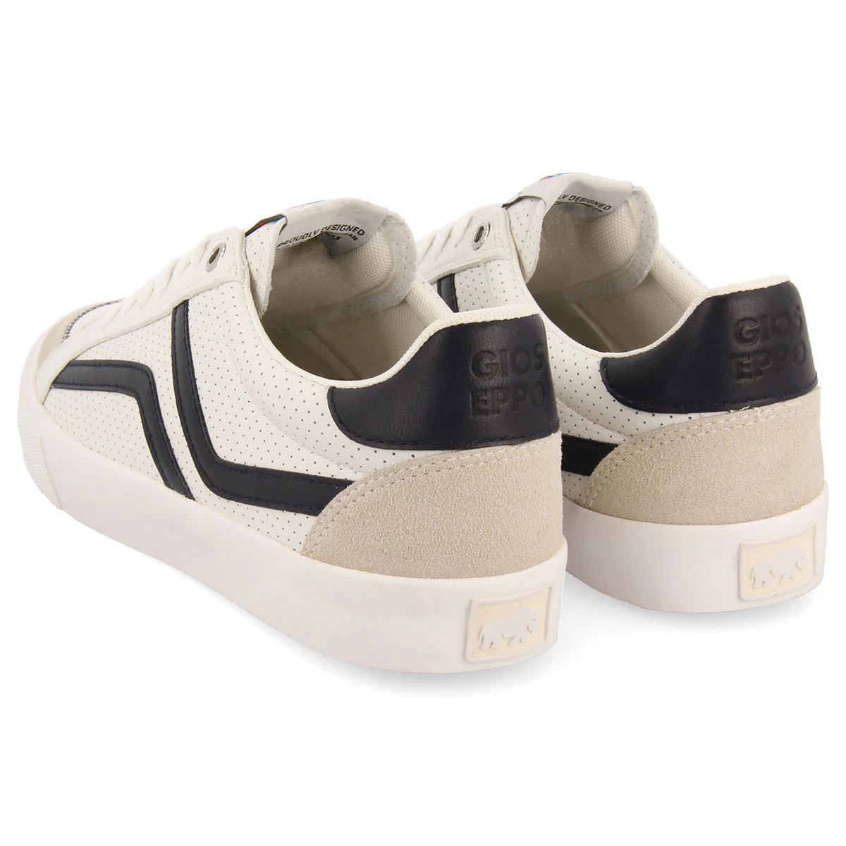 Vinneuf men's white sneakers with navy blue details - Image 3