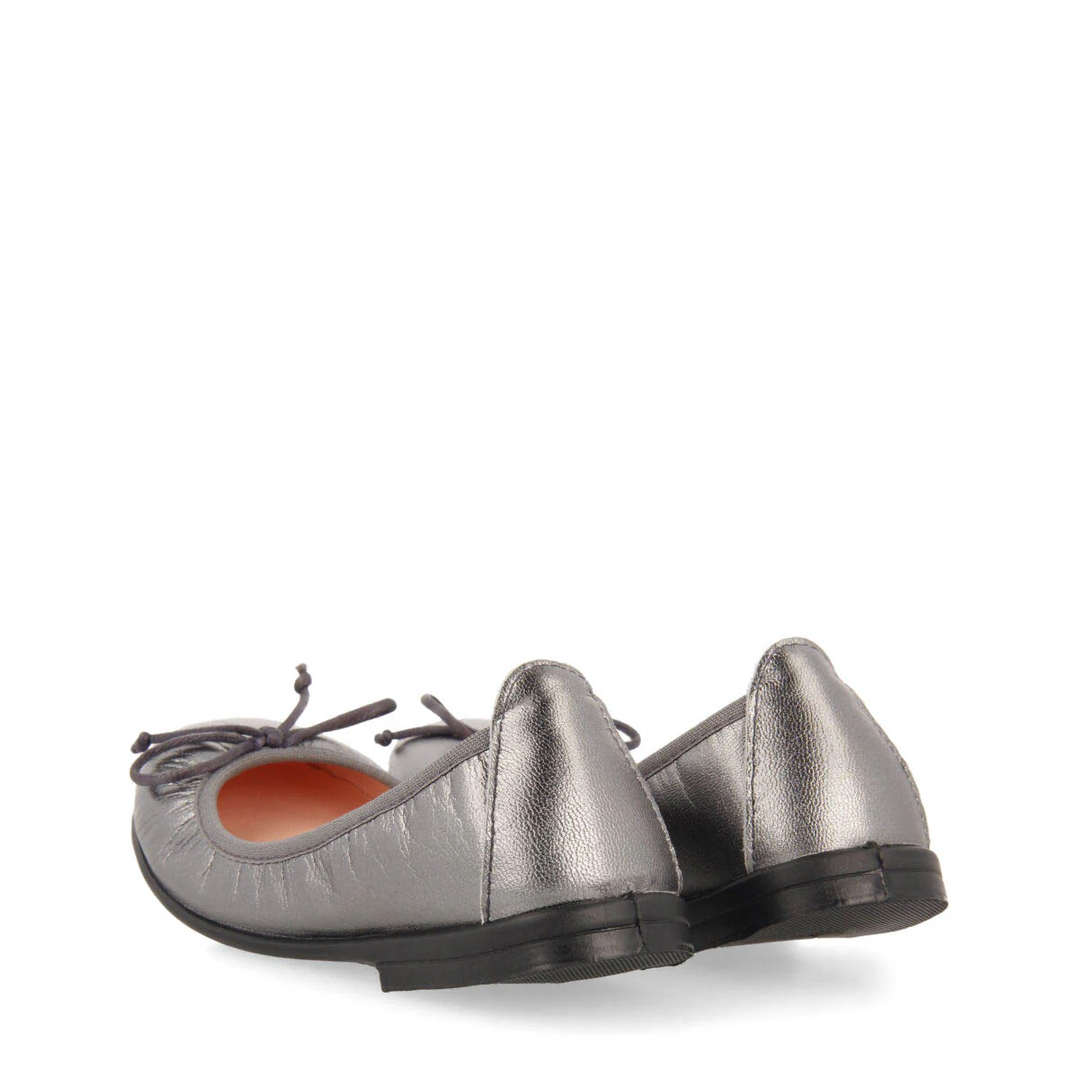 Volders girls' dark silver leather ballet flats - Image 3