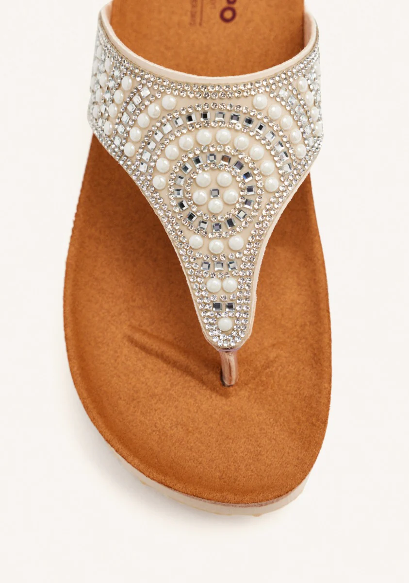 WEDGE SANDALS WITH EMBELLISHED STRAP FOR WOMEN BODMIN - Image 3