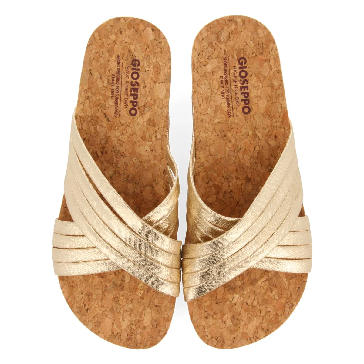 WEDGE SANDALS WITH GOLDEN STRAPS FOR WOMEN BREAGE - Image 4