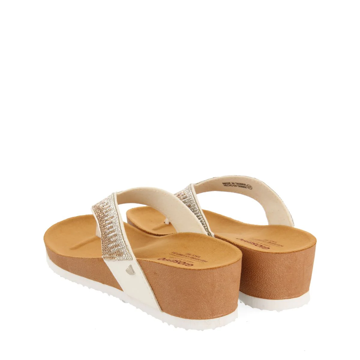 WEDGE SANDALS WITH NUDE COLOR STRAP AND RHINESTONES FOR WOMEN ISNELLO - Image 3
