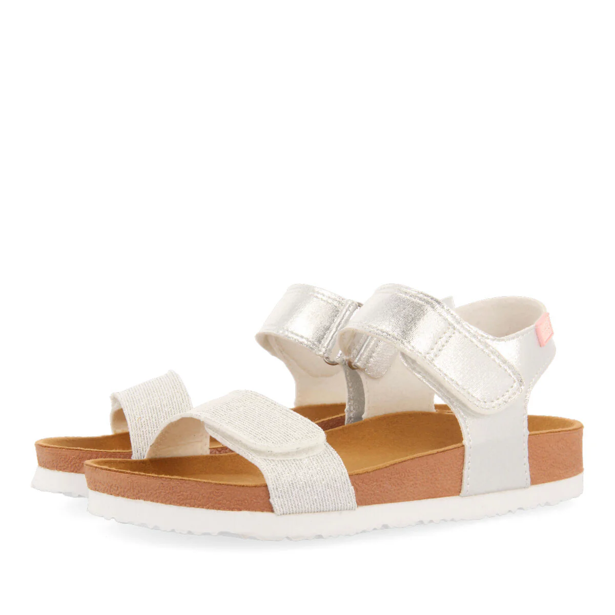 WHITE AND SILVER BIO FLIP FLOPS FOR GIRL ARANSAS - Image 2