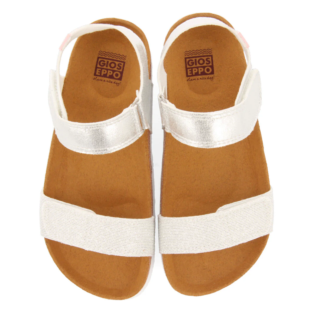 WHITE AND SILVER BIO FLIP FLOPS FOR GIRL ARANSAS - Image 3