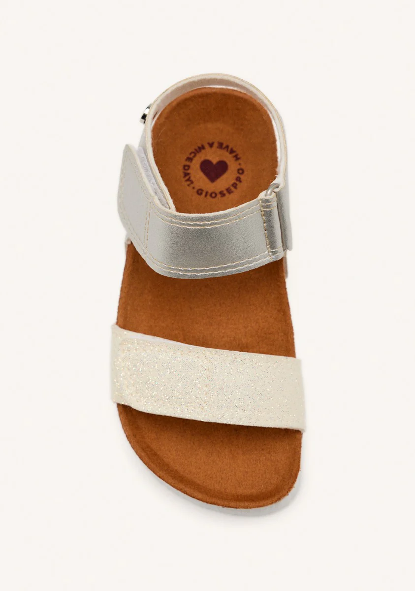 WHITE AND SILVER BIO SOLE FLIP-FLOPS WITH GLITTER FOR GIRL AND BOY ANGWING - Image 4