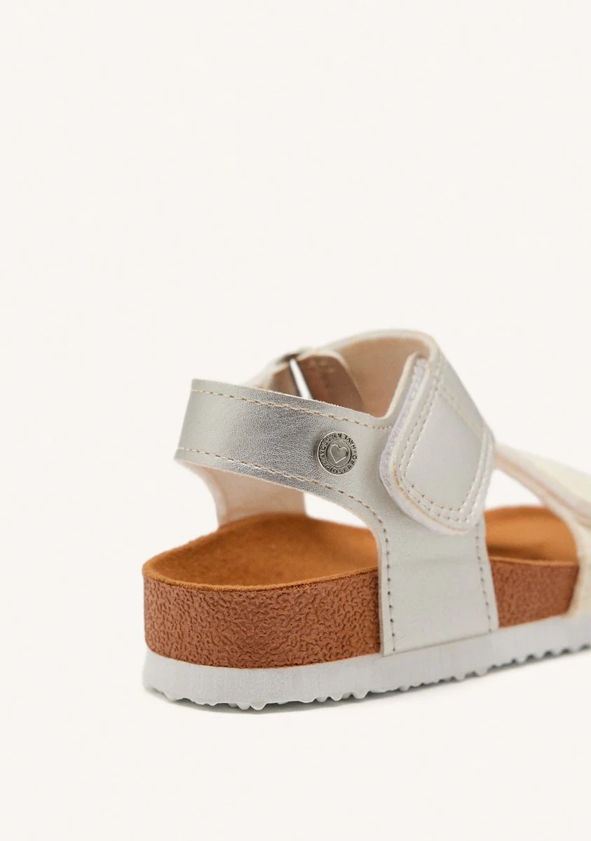WHITE AND SILVER BIO SOLE FLIP-FLOPS WITH GLITTER FOR GIRL AND BOY ANGWING - Image 4