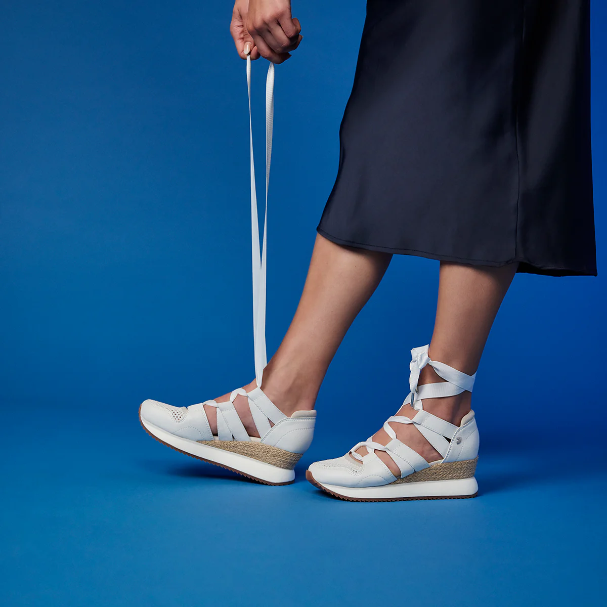 WHITE ESPADRILLE SNEAKERS FOR WOMEN LIZARDA - Image 5