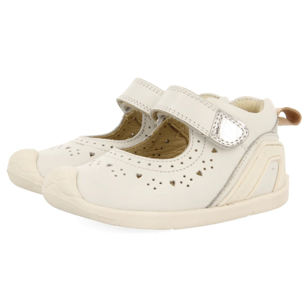 WHITE LEATHER CRAB-STYLE SANDALS WITH FANTASY PERFORATIONS FOR BABY PAIGNTON - Image 2