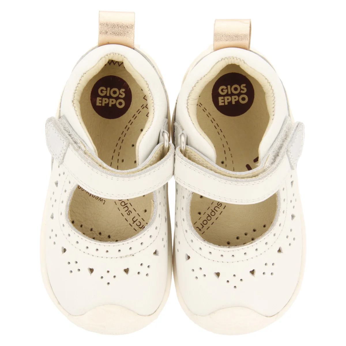 WHITE LEATHER CRAB-STYLE SANDALS WITH FANTASY PERFORATIONS FOR BABY PAIGNTON - Image 4