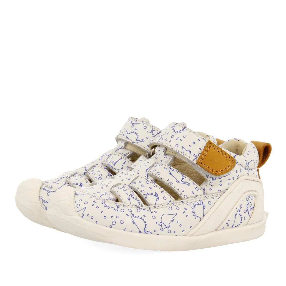 WHITE LEATHER CRAB-STYLE SANDALS WITH FANTASY PRINT FOR BABY DEVOLL - Image 2