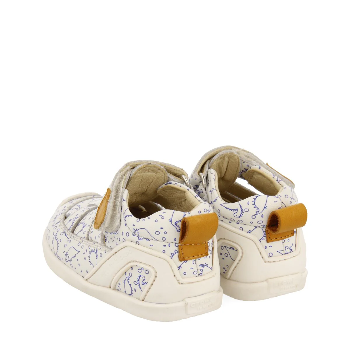 WHITE LEATHER CRAB-STYLE SANDALS WITH FANTASY PRINT FOR BABY DEVOLL - Image 3
