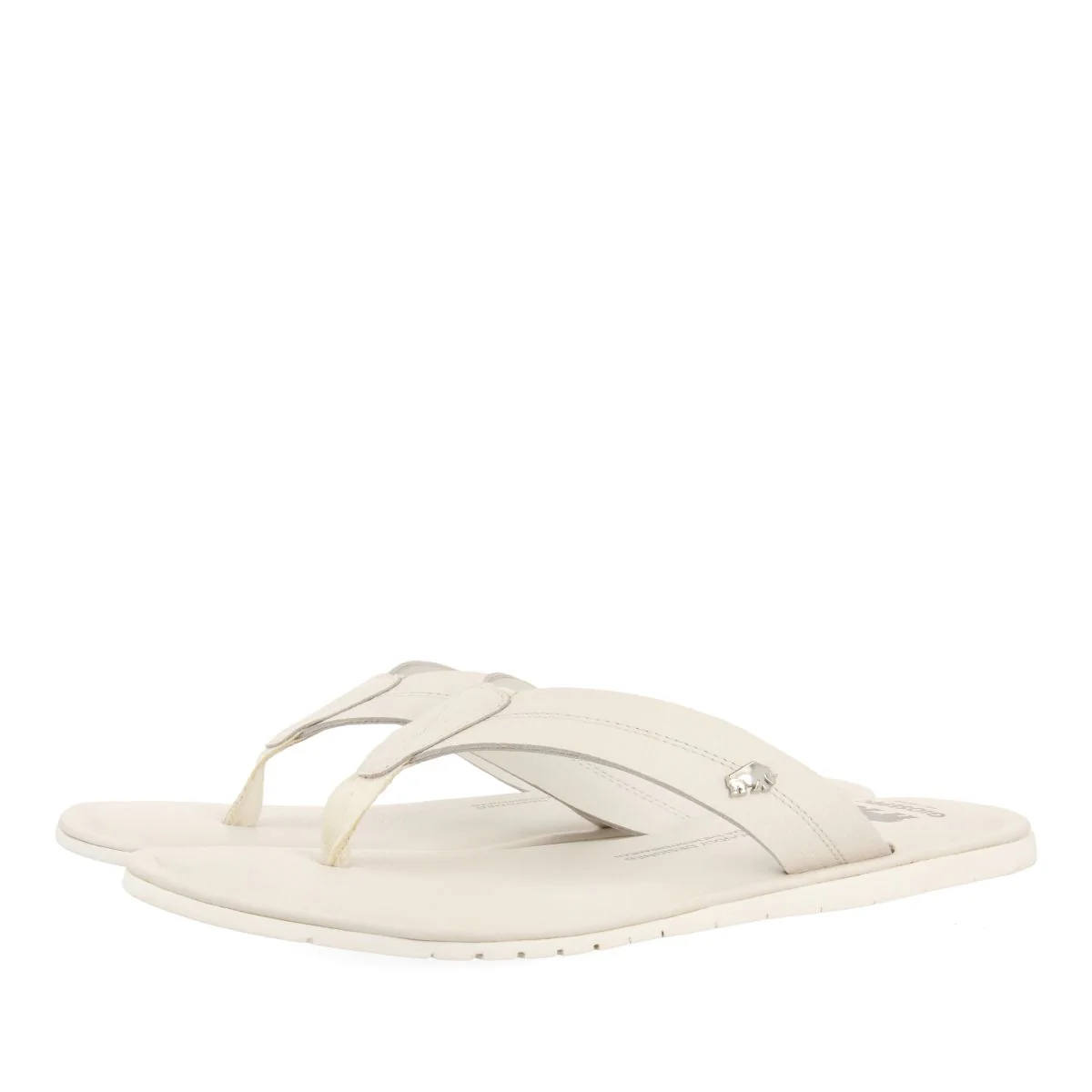 WHITE LEATHER FLIP FLOPS FOR MEN WASCO - Image 2