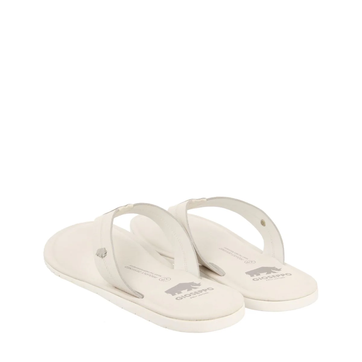WHITE LEATHER FLIP FLOPS FOR MEN WASCO - Image 3