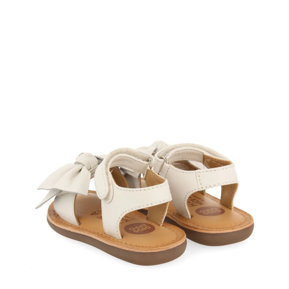 WHITE LEATHER SANDALS WITH BOW FOR BABY ITALA - Image 3