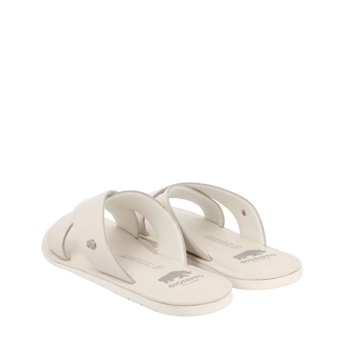 WHITE LEATHER SANDALS WITH CROSS STRAP FOR MEN OROSH - Image 3