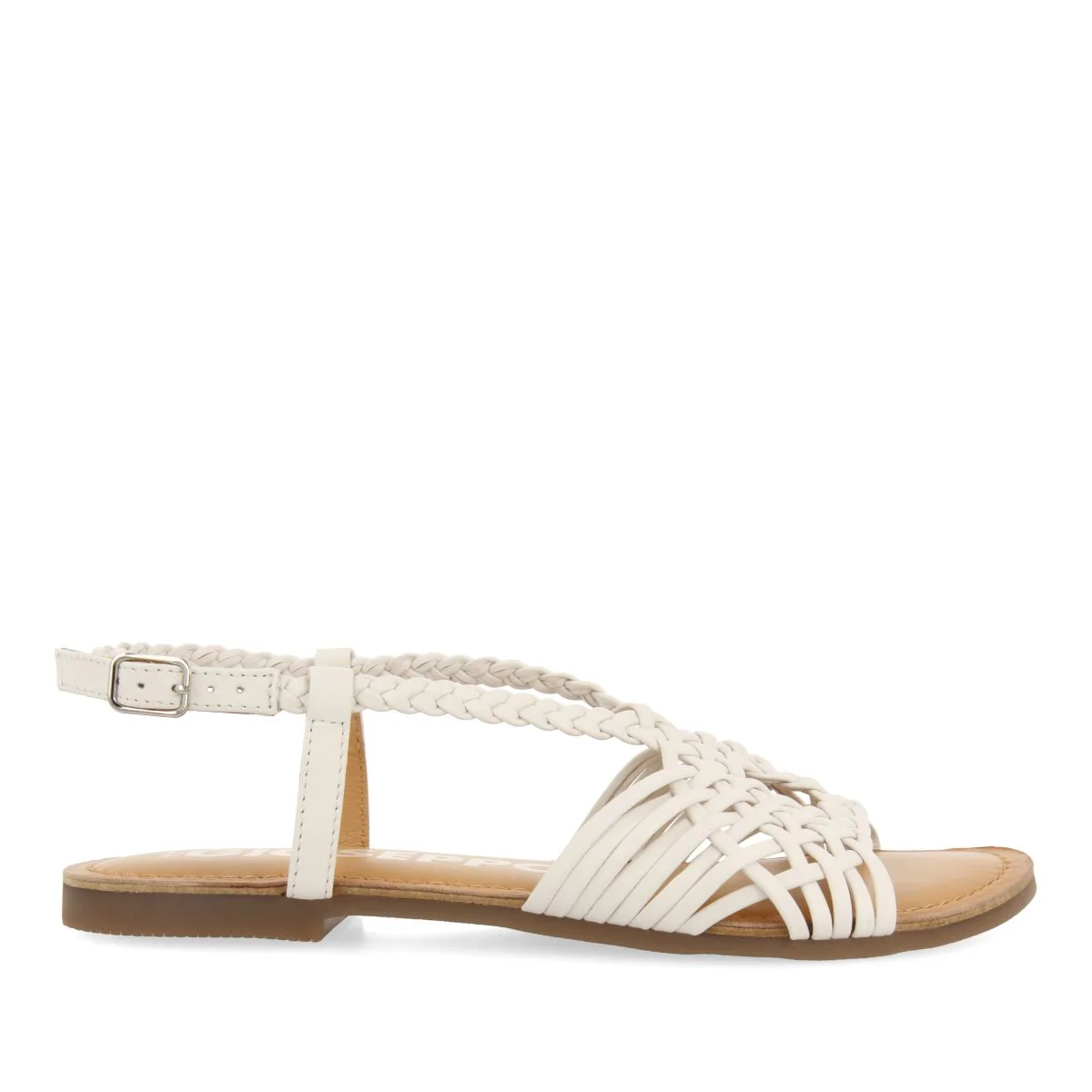 WHITE LEATHER SANDALS WITH CROSS STRAPS FOR WOMEN AIDONE