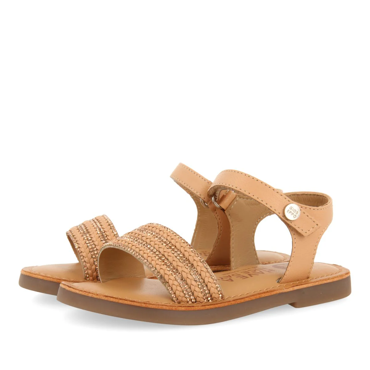 WHITE LEATHER SANDALS WITH EMBELLISHMENT AND ADJUSTABLE CLOSURE FOR GIRL AND BOY MIREVAL - Image 4