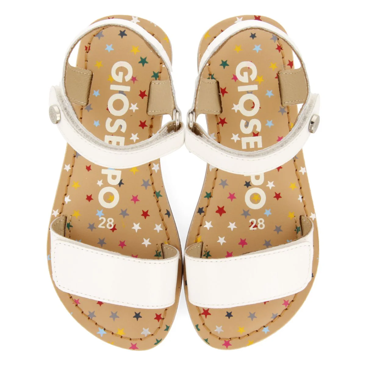 WHITE LEATHER SANDALS WITH FANTASY PRINT FOR GIRL AND BOY GIGEAN - Image 4