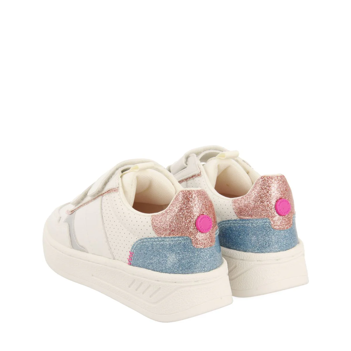 WHITE RETRO STYLE SNEAKERS WITH GLITTER AND COLOR DETAILS FOR GIRL AND BOY BLERIM - Image 3