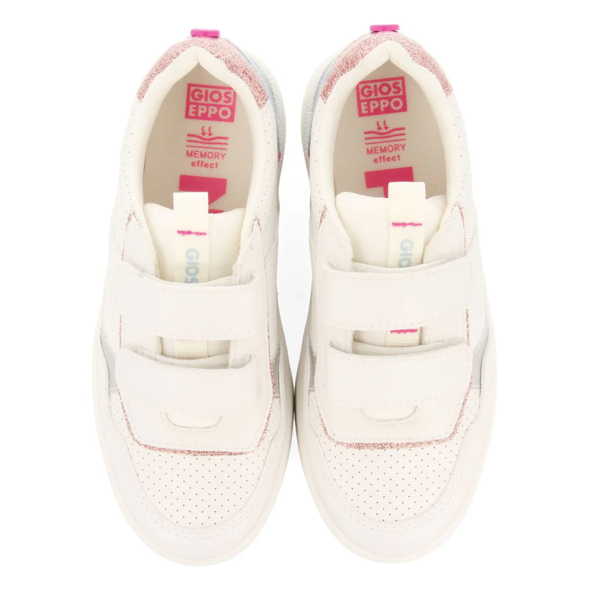 WHITE RETRO STYLE SNEAKERS WITH GLITTER AND COLOR DETAILS FOR GIRL AND BOY BLERIM - Image 4