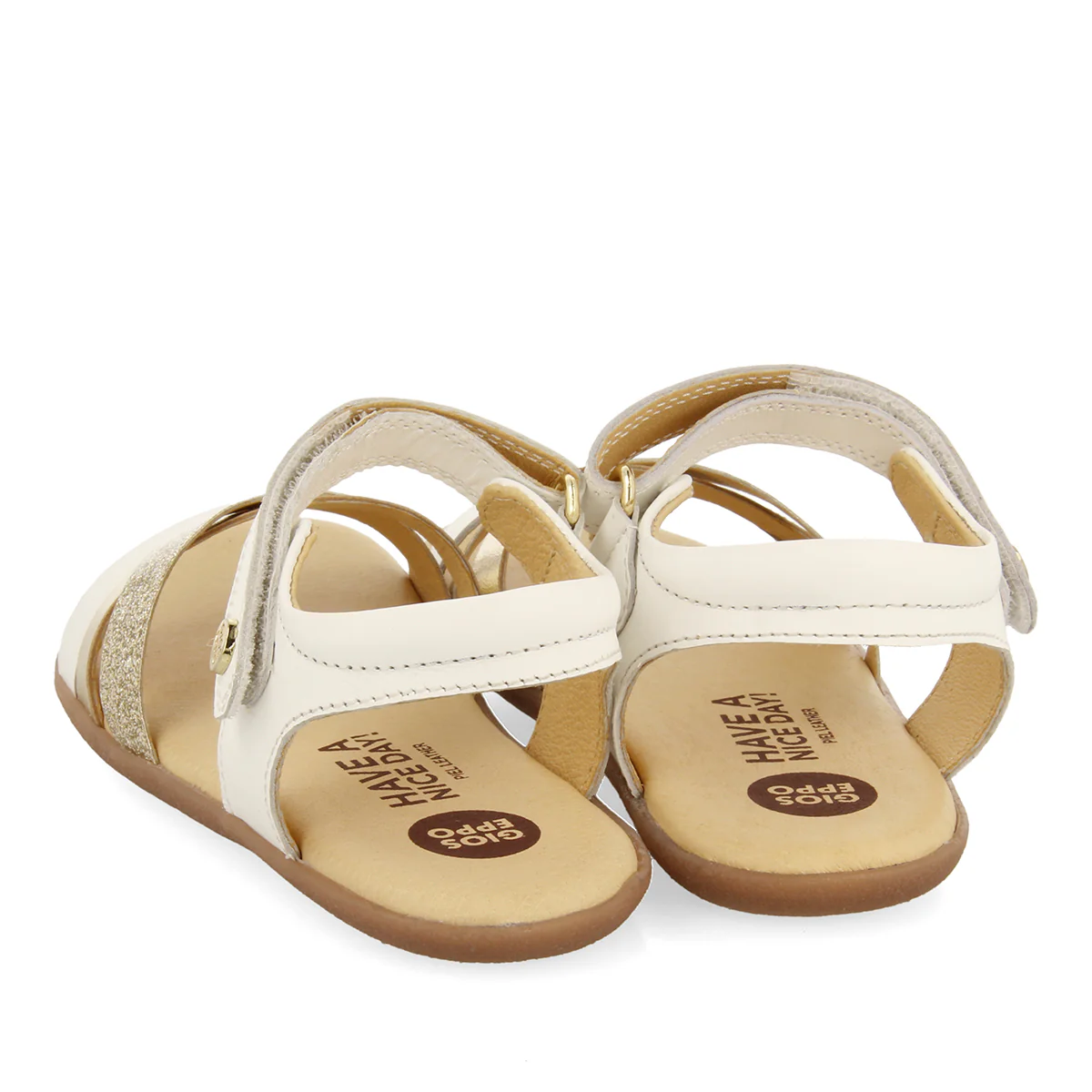 WHITE SANDALS WITH GLITTER AND METALLIC ACCENTS FOR GIRLS AND BOYS KARCAG - Image 3