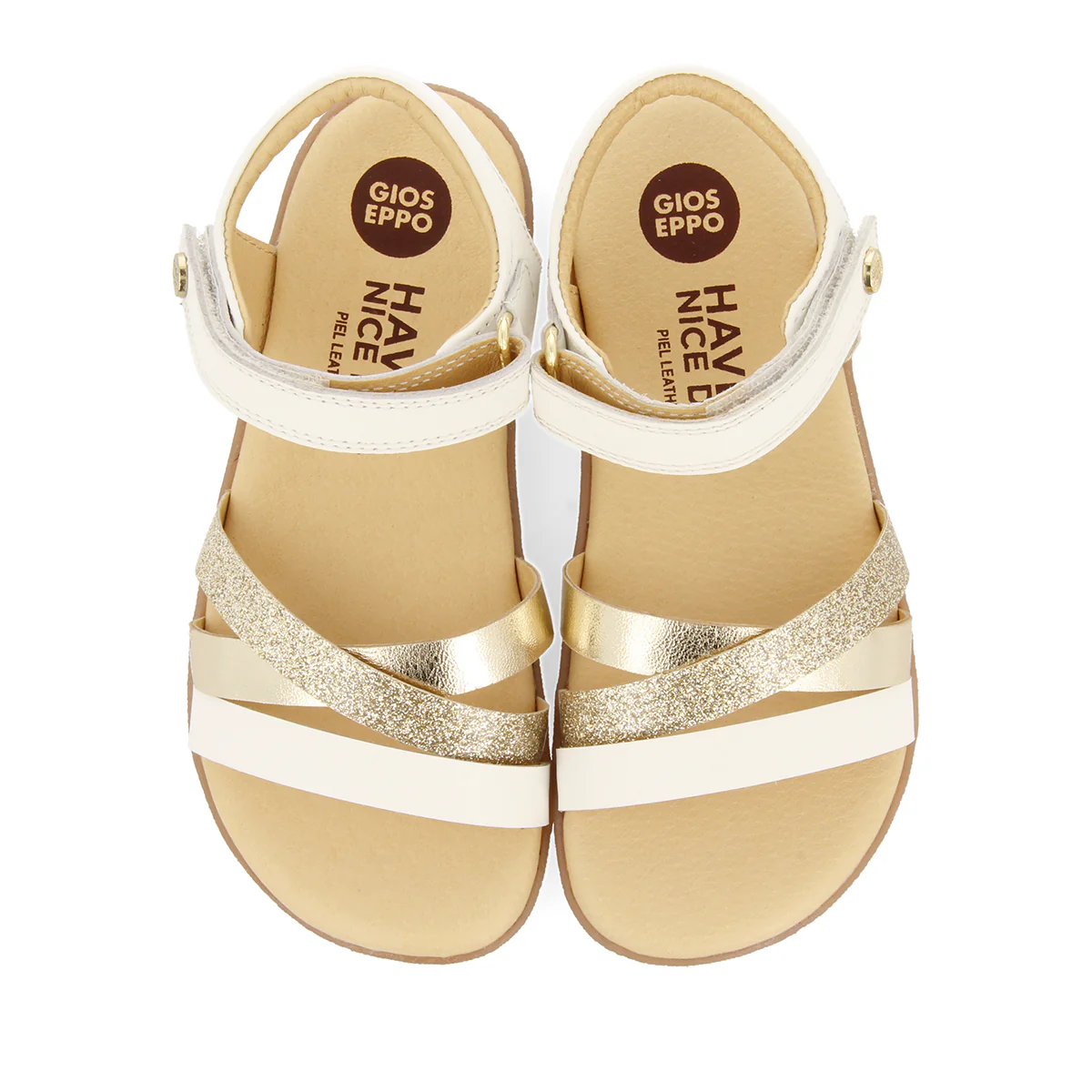 WHITE SANDALS WITH GLITTER AND METALLIC ACCENTS FOR GIRLS AND BOYS KARCAG - Image 4