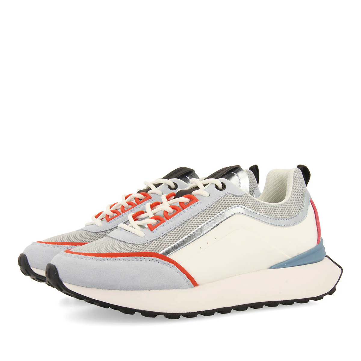 WHITE SNEAKERS WITH BLUE DETAILS FOR WOMEN BALLAGAT - Image 2