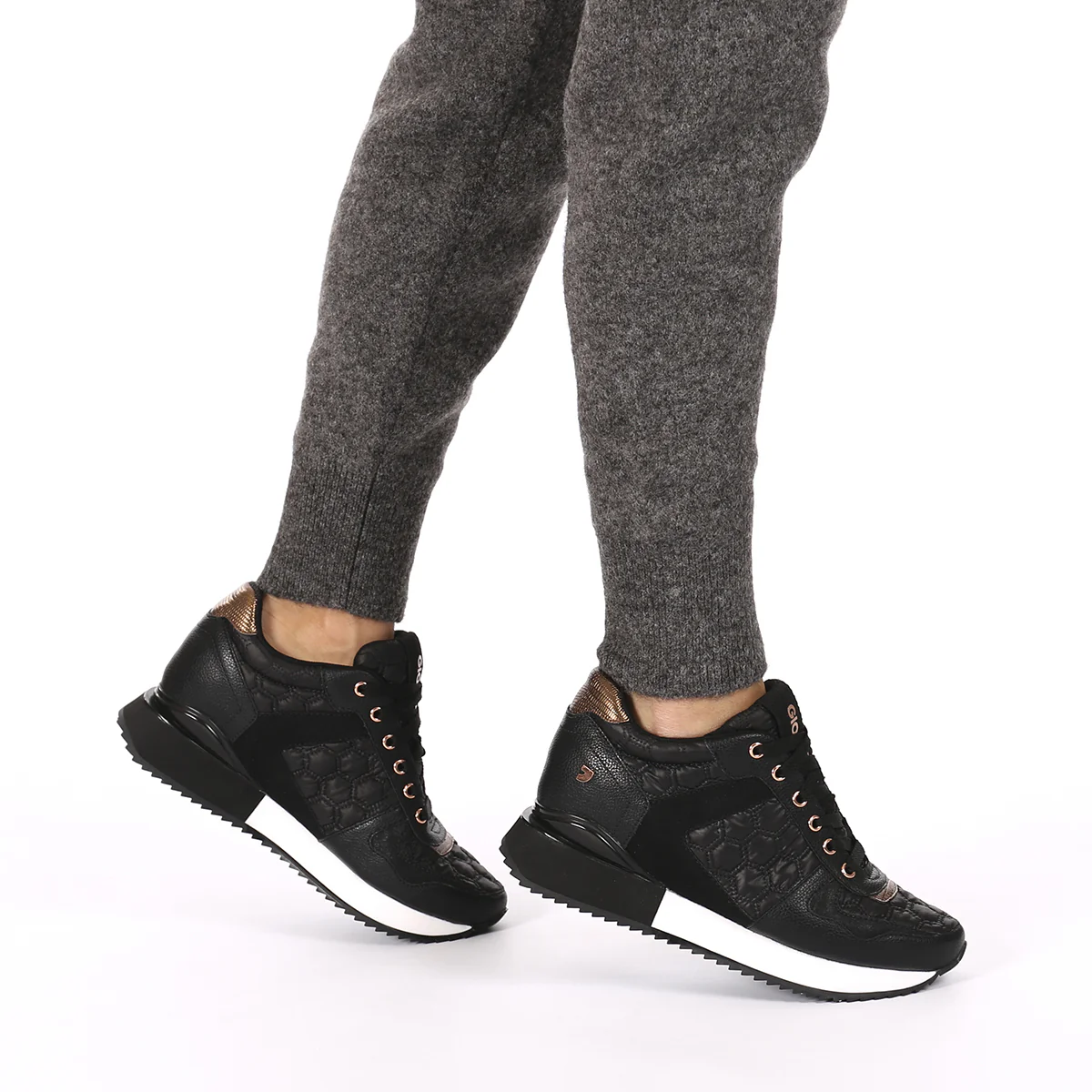 White sneakers with internal wedge for woman ULSTEIN - Image 2