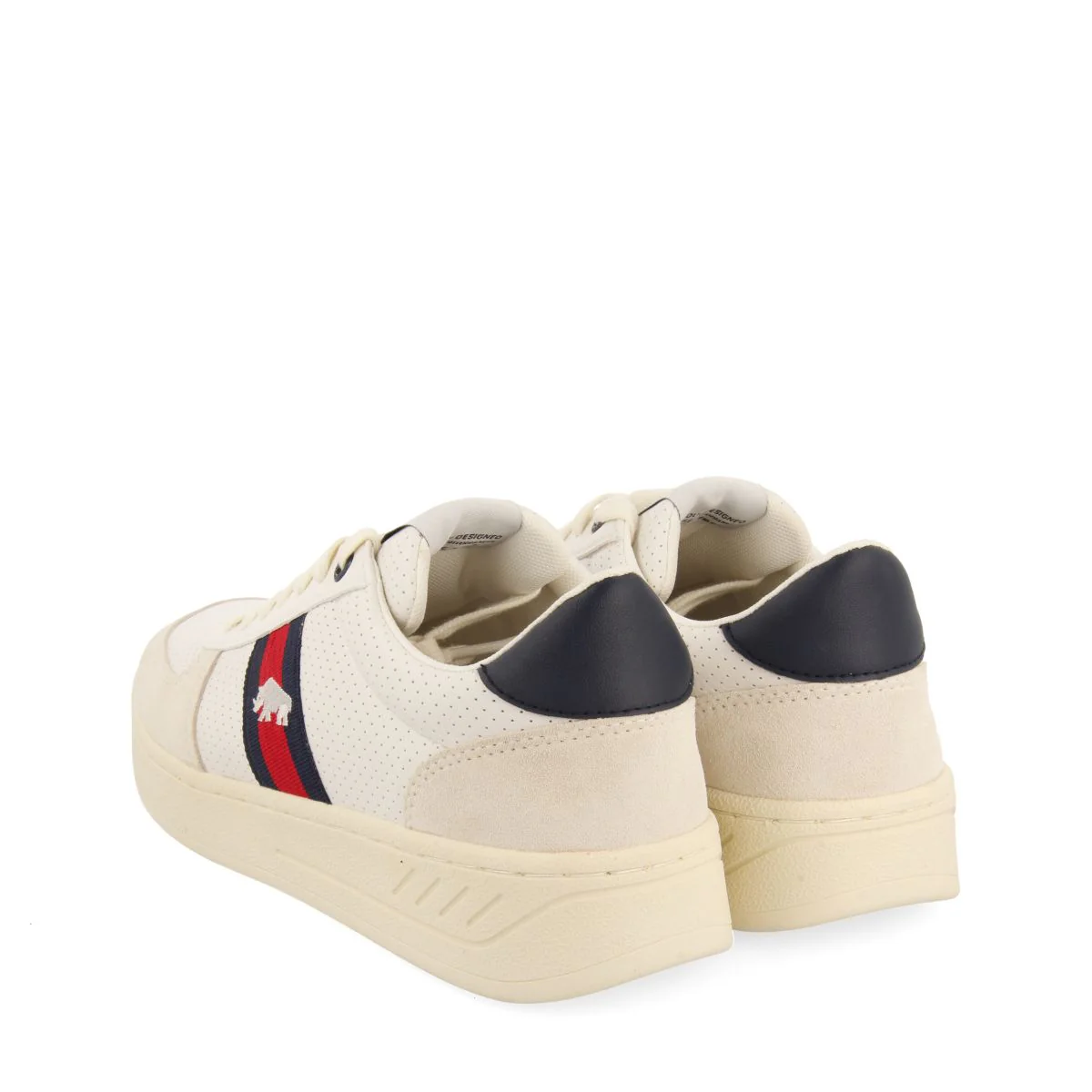 WHITE SNEAKERS WITH RED AND NAVY BLUE ACCENTS FOR MEN BARTOW - Image 3