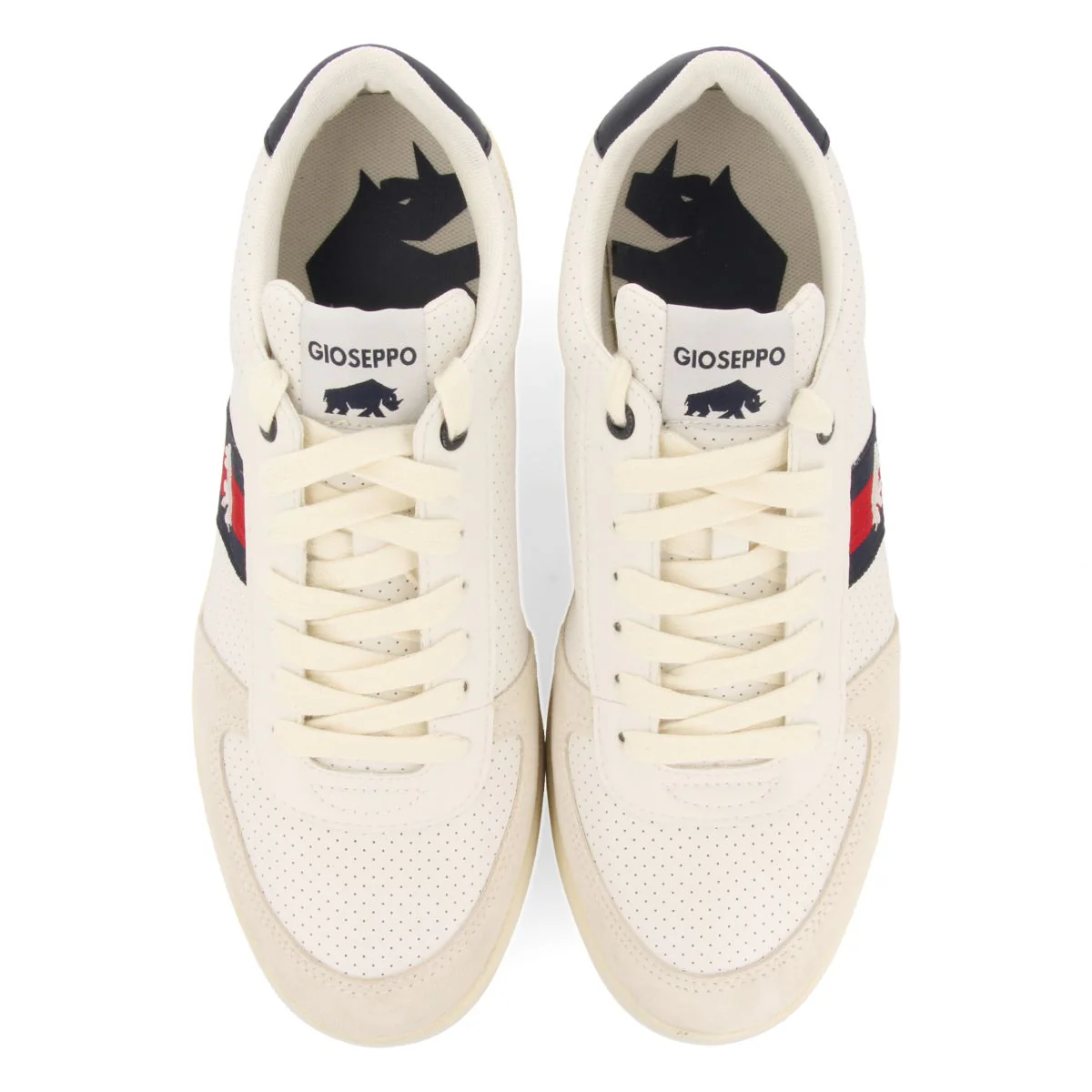 WHITE SNEAKERS WITH RED AND NAVY BLUE ACCENTS FOR MEN BARTOW - Image 4
