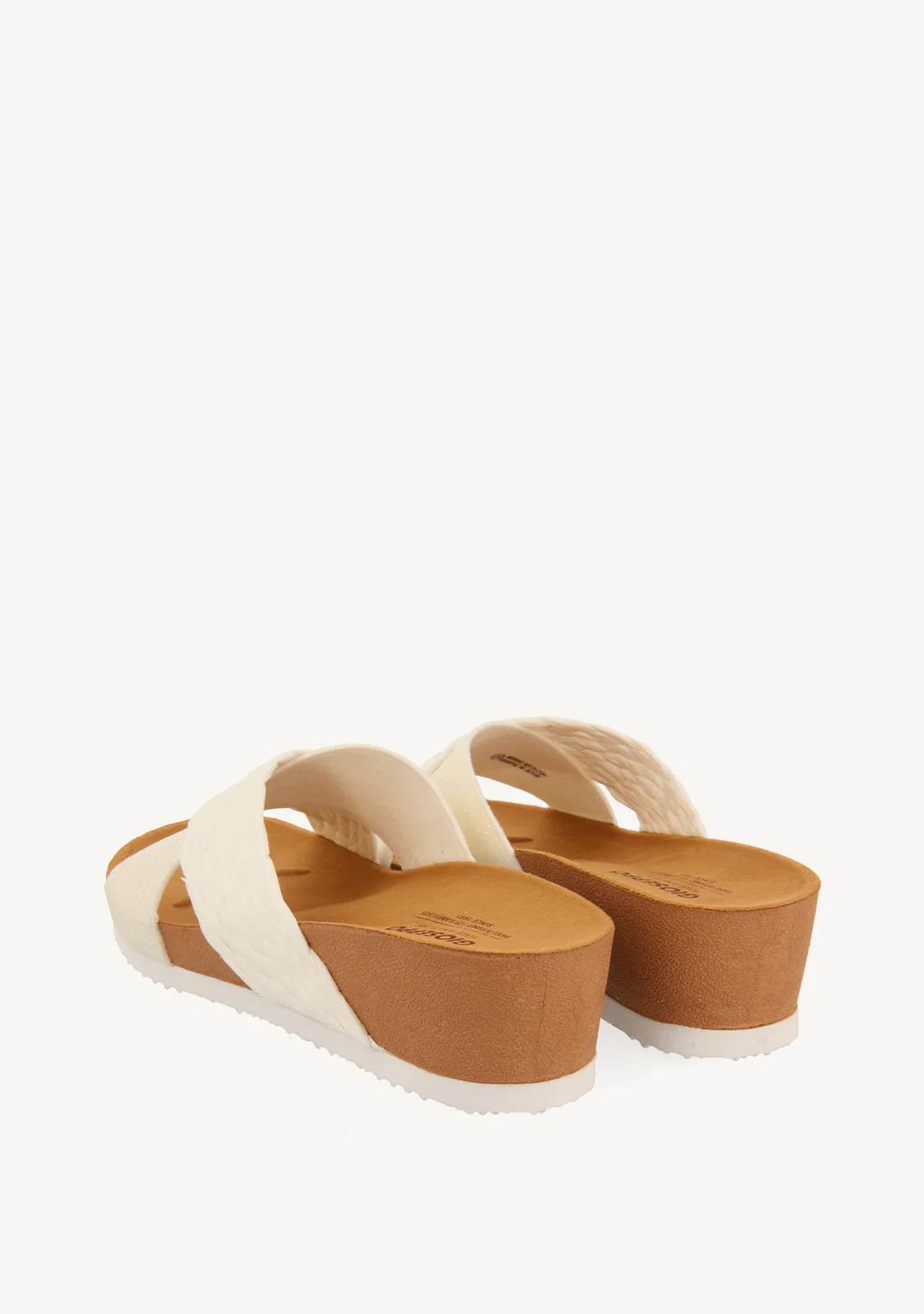 WEDGE SANDALS WITH WHITE STRAPS FOR WOMEN GOULDS - Image 4