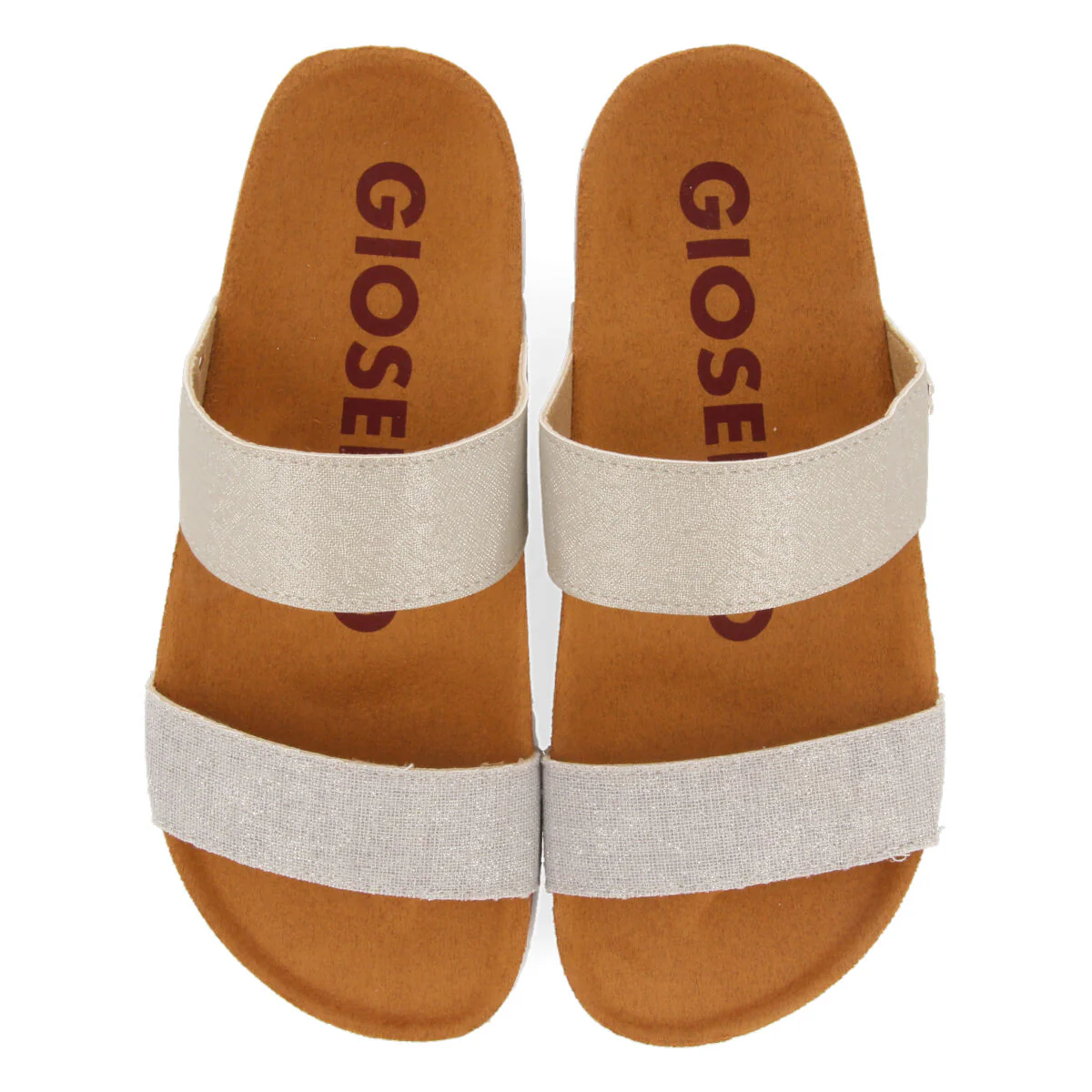 Whittier women's footbed sandals with silver straps - Image 3