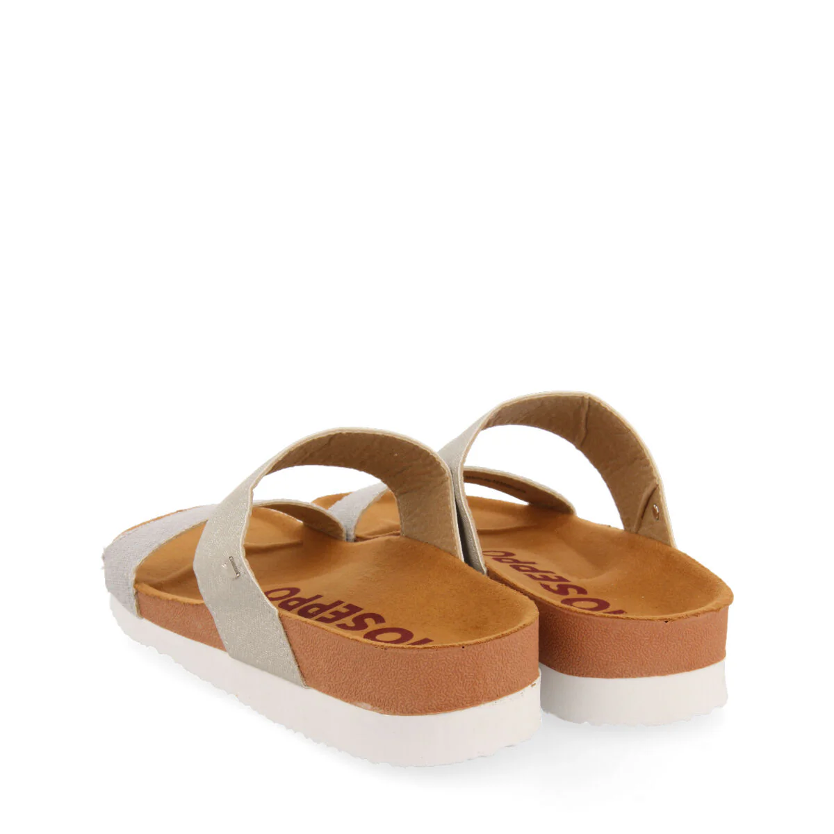 Whittier women's footbed sandals with silver straps - Image 4