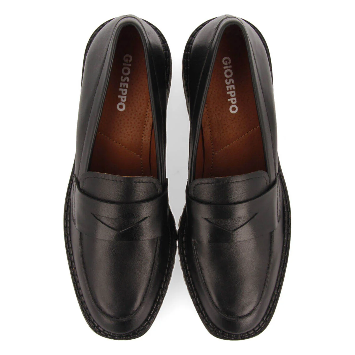 Wolsey women's black leather moccasins with track soles - Image 5