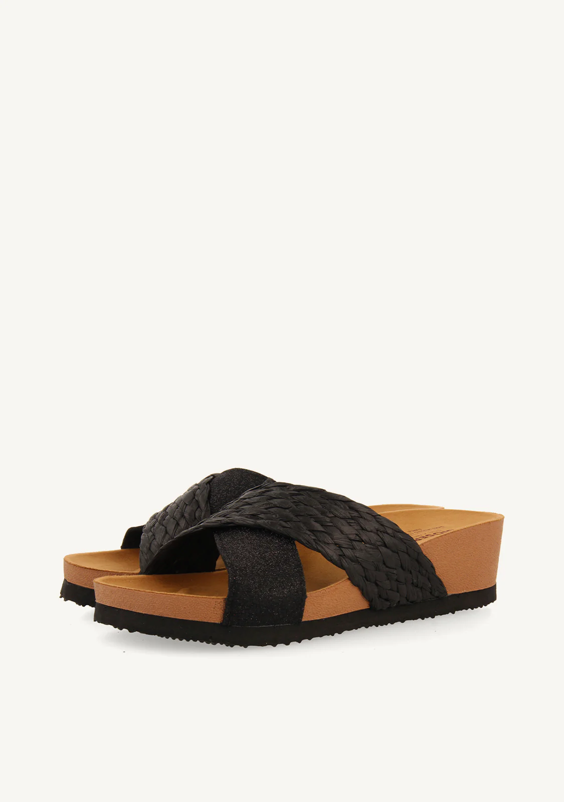 WEDGE SANDALS WITH BLACK STRAPS FOR WOMEN GOULDS - Image 3