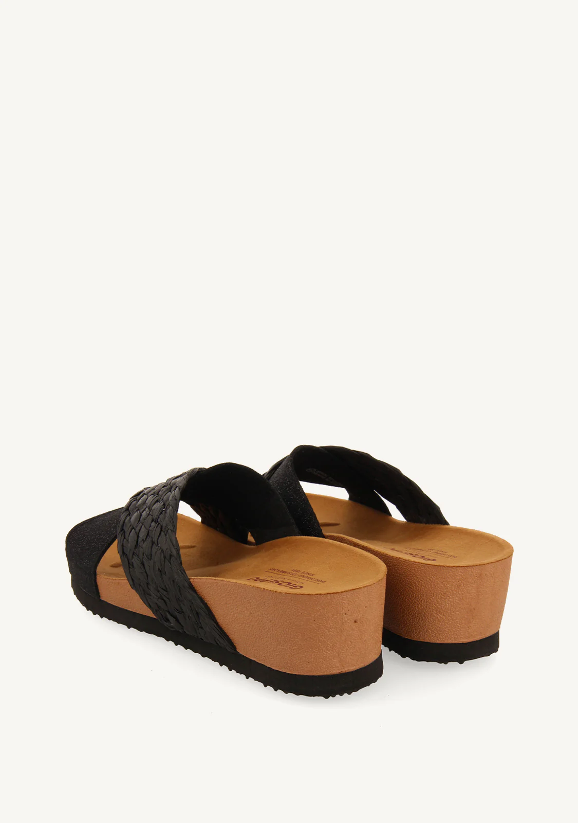 WEDGE SANDALS WITH BLACK STRAPS FOR WOMEN GOULDS - Image 4